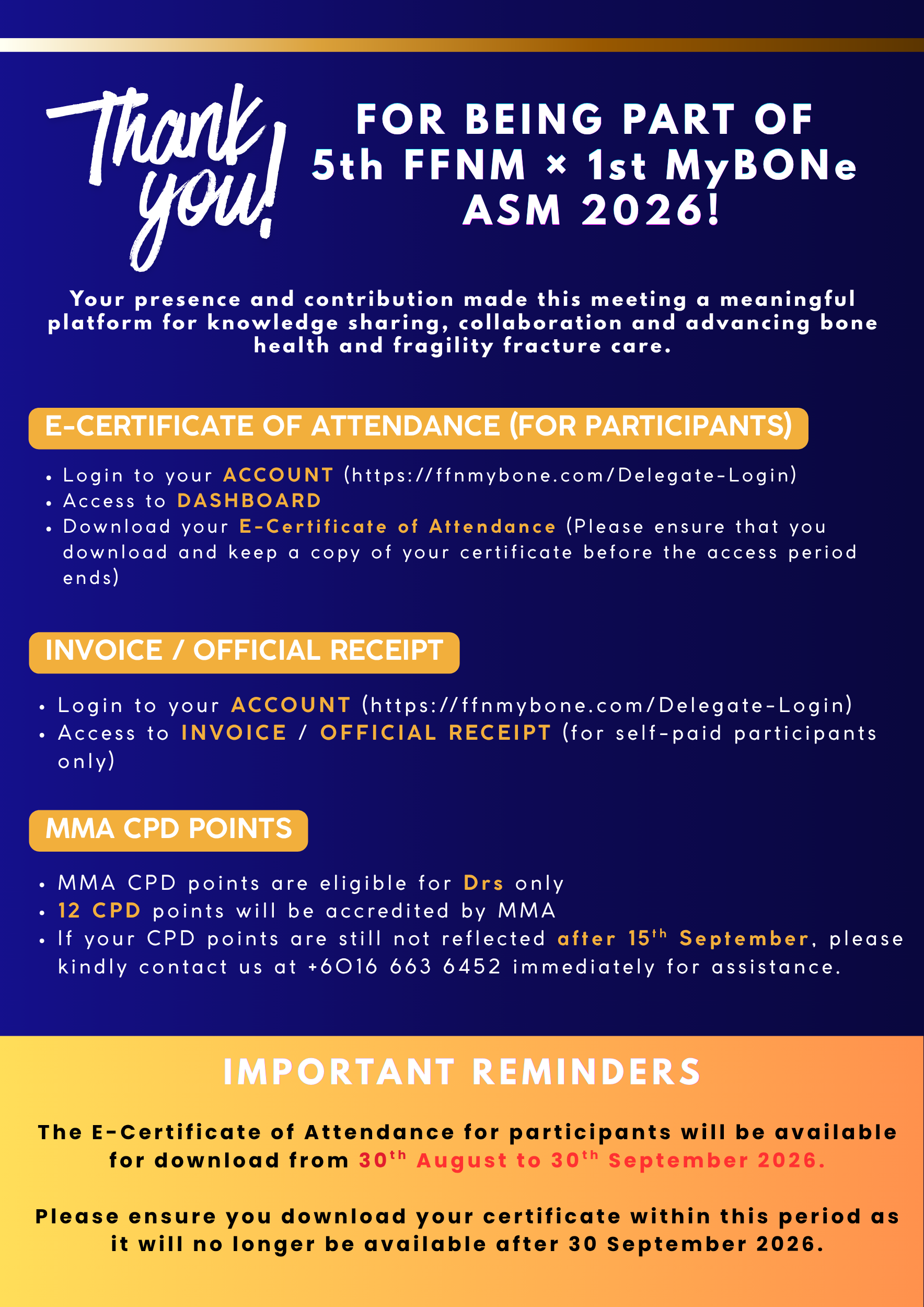 Post-conference Announcement